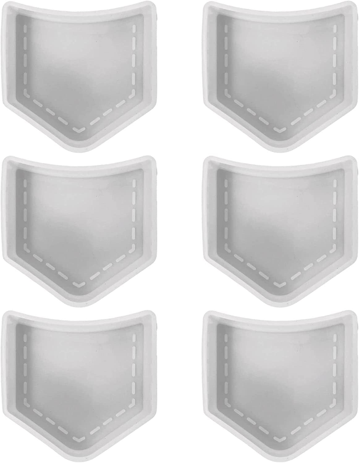 Pocket Silicone Mold  6 Pack  Size 4.5" Wide x 4" Long x 1" Deep  Pocket Mold  Cowboy Jeans Pocket Design for Freshie, Soap, Resin, Candles