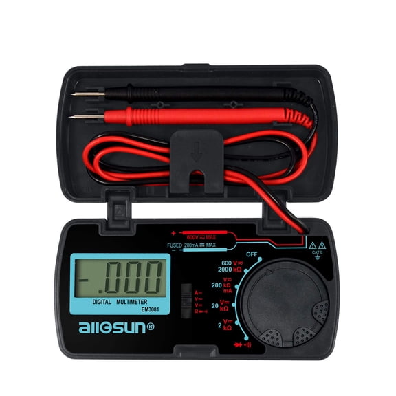 Pocket Size Digital Multimeter DMM Amp Ohm Volt Meter with 3.5-Digit Display