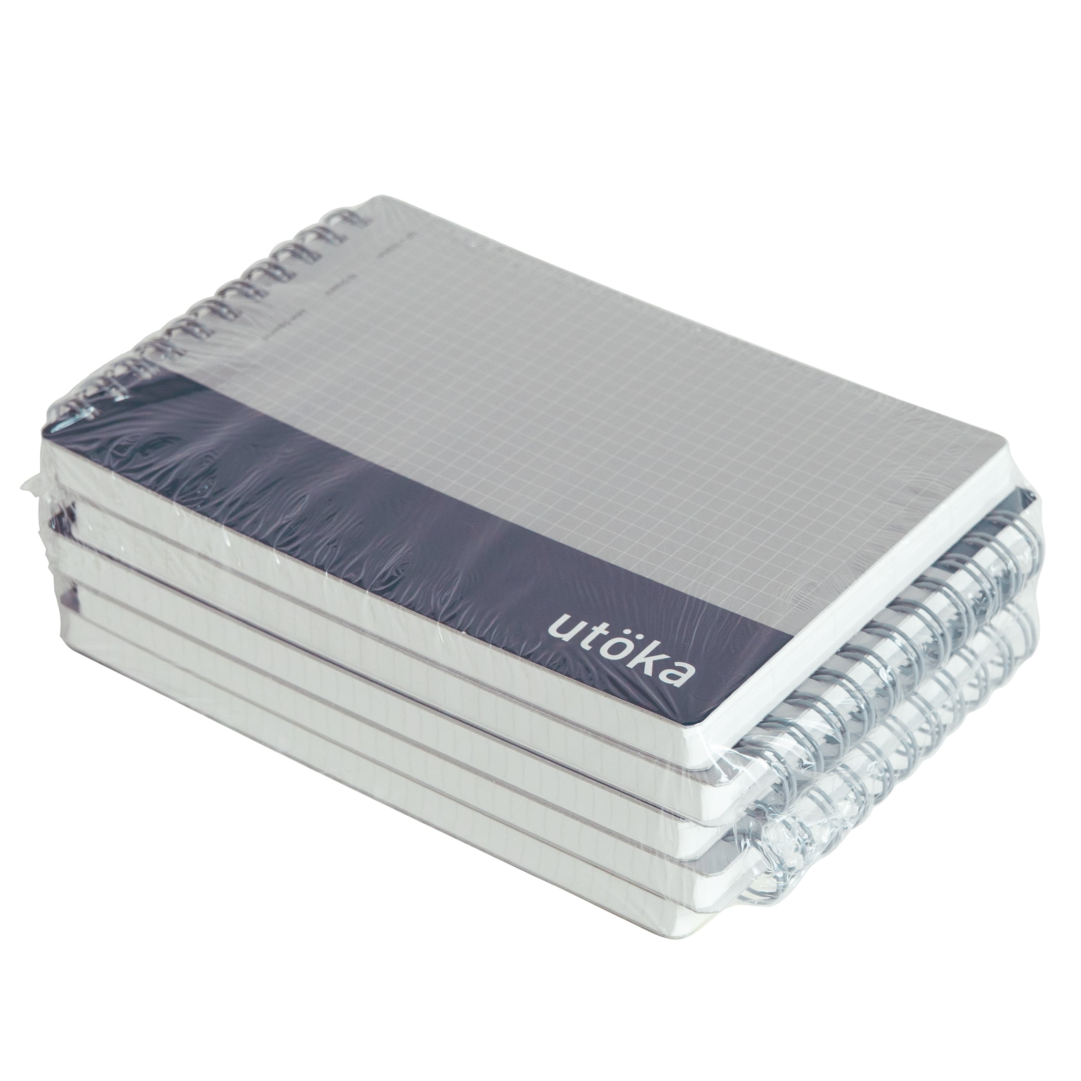 Utoka Pocket Size Notebook 4mm Graph Navy 90 Sheets 4.2 x 6.5 5 Pack