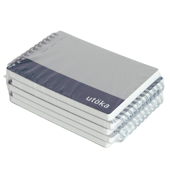 Utoka Pocket Size Notebook 4mm Graph Navy 90 Sheets 4.2 x 6.5 5 Pack