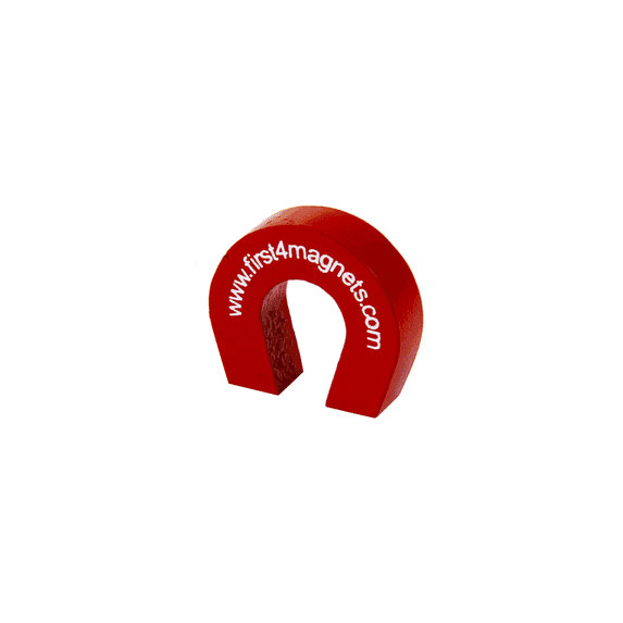 Pocket Size Red Alnico Horseshoe Magnet - 25.4mm x 28.5mm x 8mm - 3.31lbs Pull (Pack of 1)