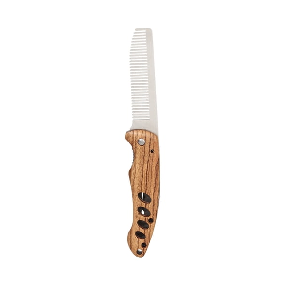 Pocket Size Stainless Steel Comb Wood Handle For Hair And Beard Care