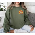 thumbnail image 1 of Pocket Size Thanksgiving Turkey Sweatshirt, Small Embroidered Turkey Crewneck, Cute Fall Holiday Shirt, 1 of 5