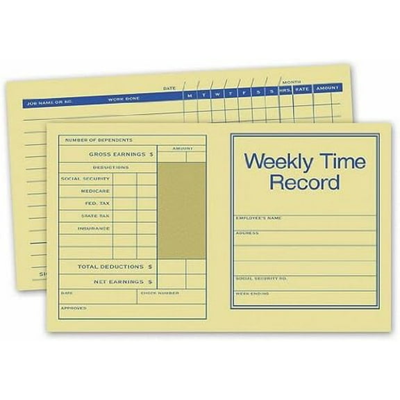 Pocket Size Weekly Time Records (250)