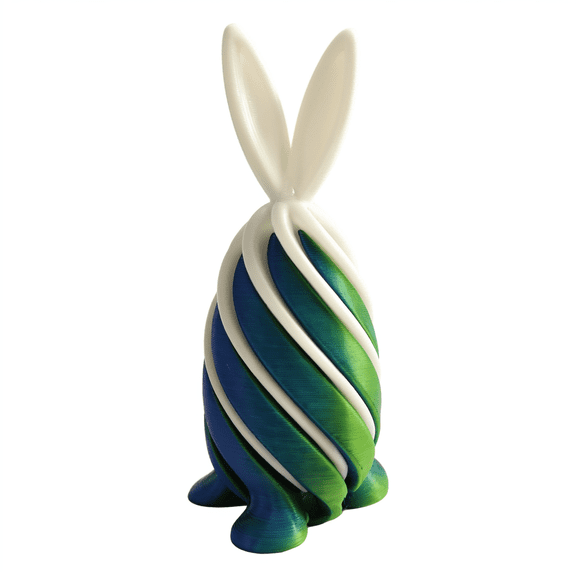 Pocket-Sized 3D Printed Easter Bunny Egg - Spiral Reveal Sensory Fidget Toy - Kids Party Favor Basket Stuffer - Stress Relief Desk Gadget Holiday Gift Novelty Spring Surprise Props