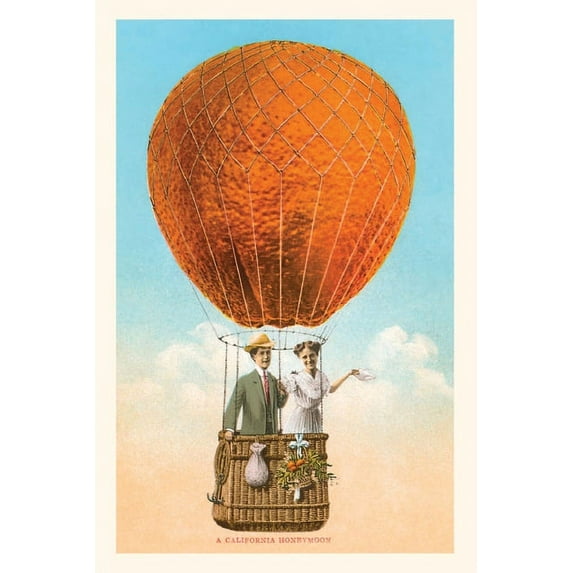 Pocket Sized - Found Image Press Journals: The Vintage Journal California Honeymoon, Couple in Orange Balloon (Paperback)