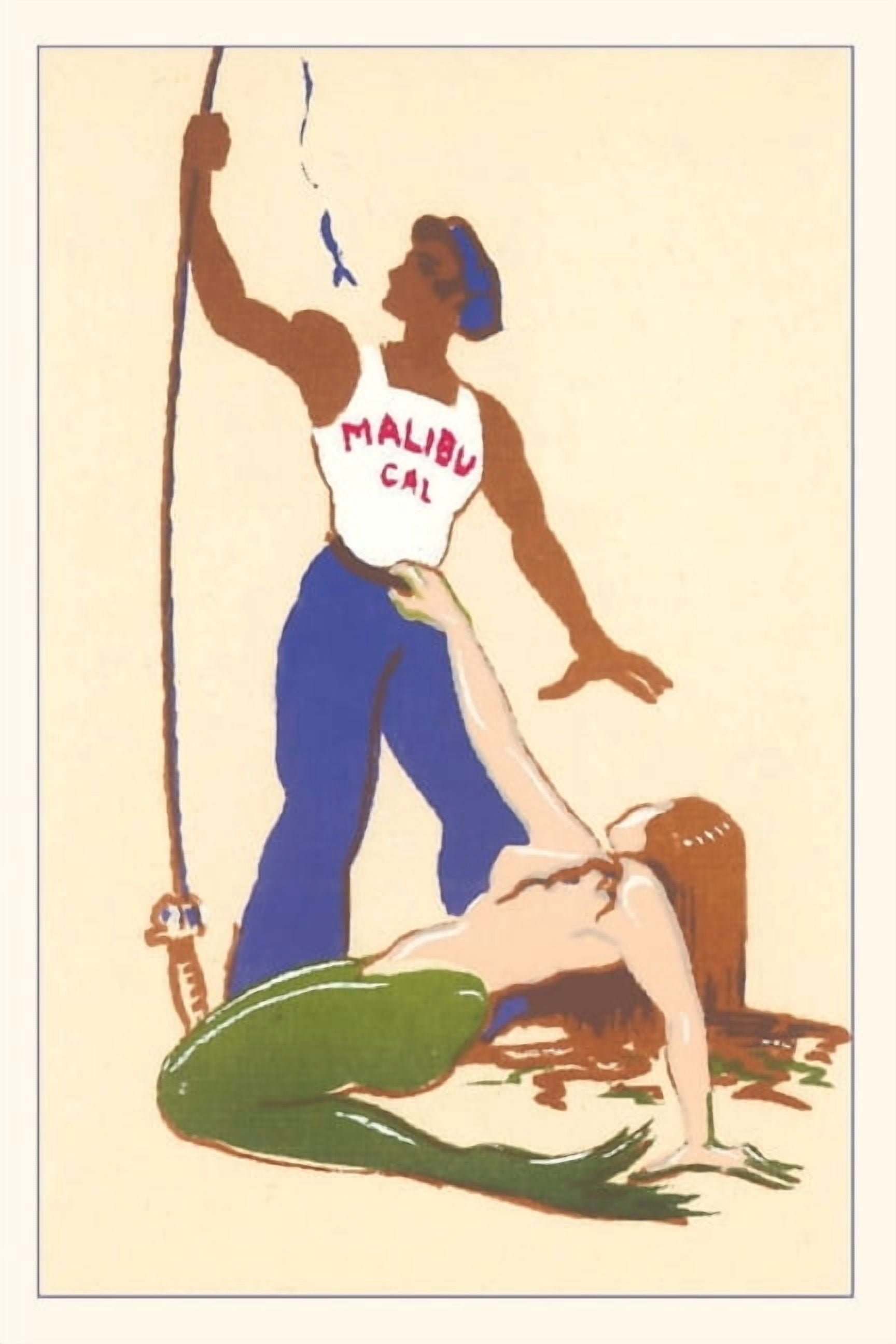 Pocket Sized - Found Image Press Journals: The Vintage Journal Fisherman Catches Mermaid, Malibu, California (Paperback)