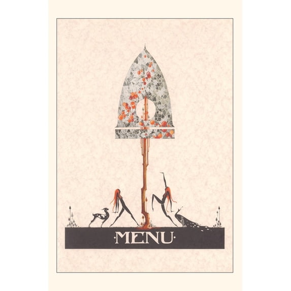 Pocket Sized - Found Image Press Journals: Vintage Journal Art Nouveaum Menu, Dog and Peacock (Paperback)