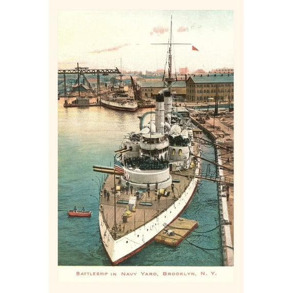 Pocket Sized - Found Image Press Journals: Vintage Journal Battleship in Navy Yard, Brooklyn, New York City (Paperback)