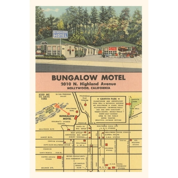 Pocket Sized - Found Image Press Journals: Vintage Journal Bungalow Motel, Hollywood (Paperback)