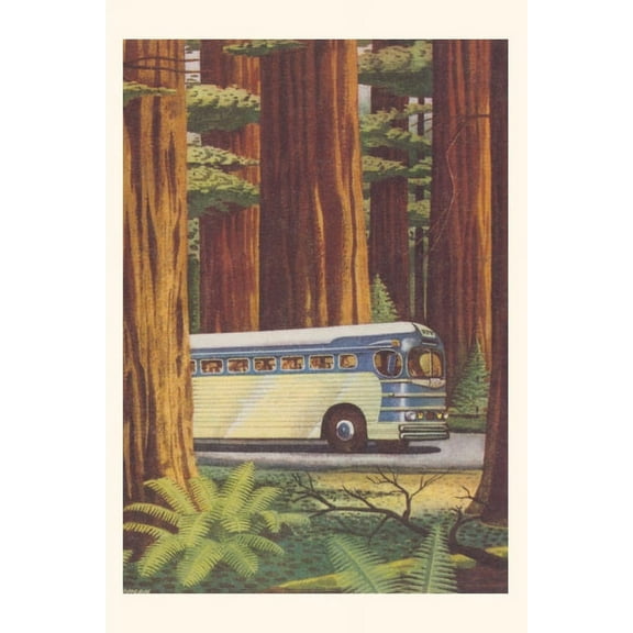Pocket Sized - Found Image Press Journals: Vintage Journal Bus in Redwoods (Paperback)
