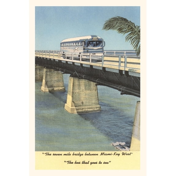 Pocket Sized - Found Image Press Journals: Vintage Journal Bus on Bridge to Key West, Florida (Paperback)
