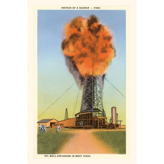 Pocket Sized - Found Image Press Journals: Vintage Journal Fire on Oil Well, Texas (Paperback)