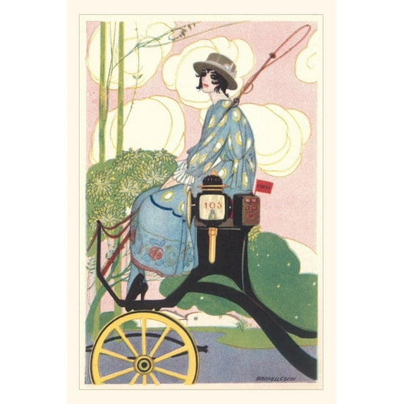 Pocket Sized - Found Image Press Journals: Vintage Journal Forlorn Woman Driving Hansom Cab (Paperback)