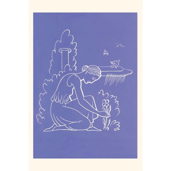 Pocket Sized - Found Image Press Journals: Vintage Journal Greek Maiden Picking Flower (Paperback)