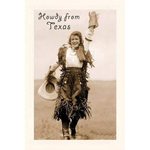 Pocket Sized - Found Image Press Journals: Vintage Journal Howdy from Texas, Waving Cowgirl (Paperback)