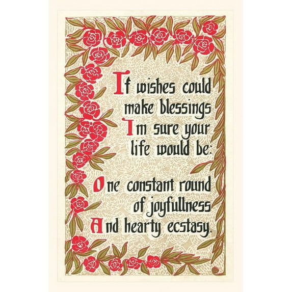 Pocket Sized - Found Image Press Journals: Vintage Journal If Wishes Could Make Blessings, Rhyme (Paperback)