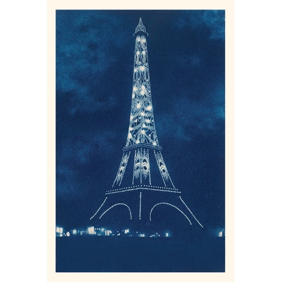 Pocket Sized - Found Image Press Journals: Vintage Journal Illuminated Eiffel Tower (Paperback)