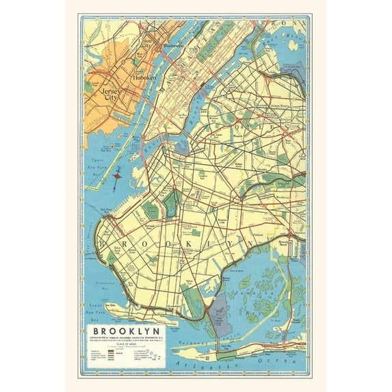 Pocket Sized - Found Image Press Journals: Vintage Journal Map of Brooklyn, New York (Paperback)