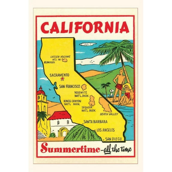 Pocket Sized - Found Image Press Journals: Vintage Journal Map of California (Paperback)