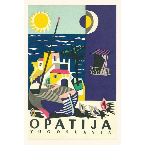 Pocket Sized - Found Image Press Journals: Vintage Journal Opatija, Yugoslavia Travel Poster (Paperback)