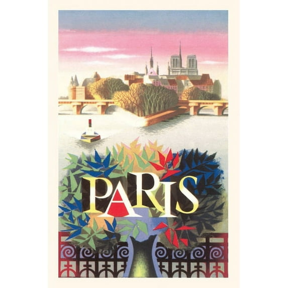 Pocket Sized - Found Image Press Journals: Vintage Journal Paris Travel Poster (Paperback)
