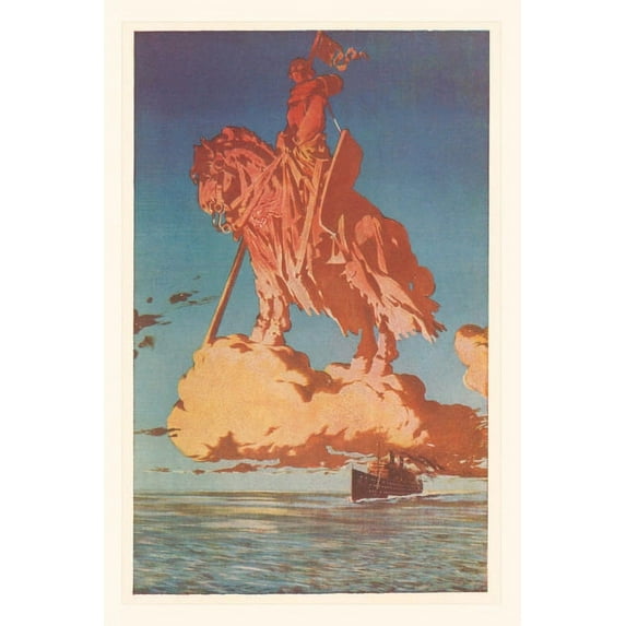 Pocket Sized - Found Image Press Journals: Vintage Journal Phantom Horse and Rider Above Ship (Paperback)