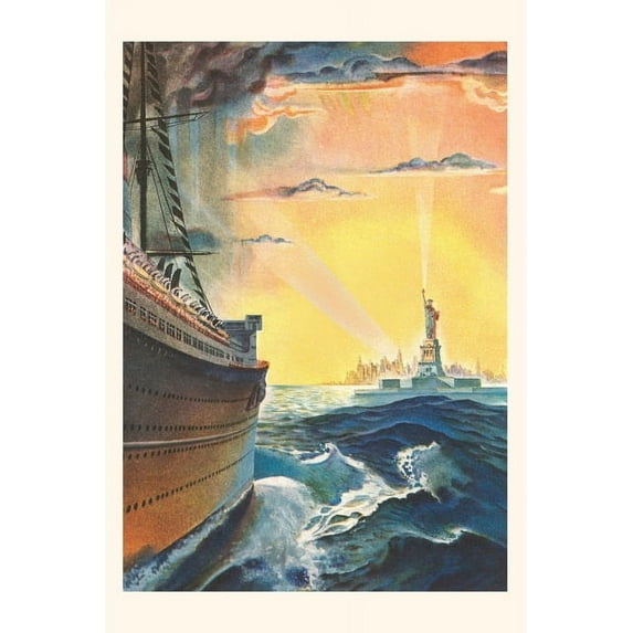 Pocket Sized - Found Image Press Journals: Vintage Journal Ship Approaching Statue of Liberty (Paperback)