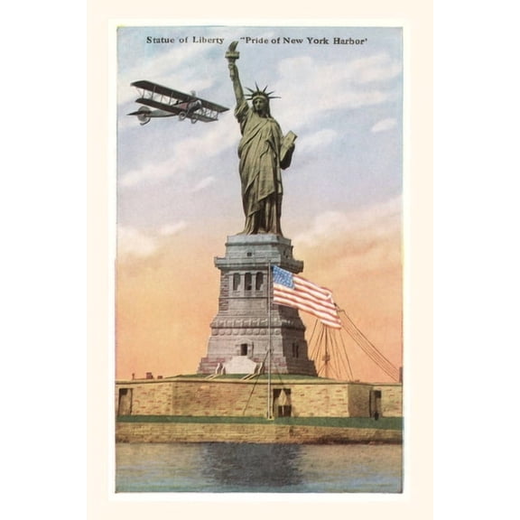 Pocket Sized - Found Image Press Journals: Vintage Journal Statue of Liberty with Biplane, New York City (Paperback)