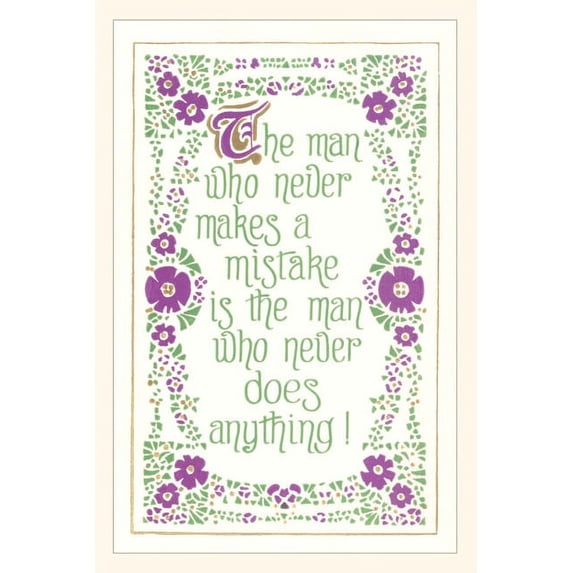 Pocket Sized - Found Image Press Journals: Vintage Journal The Man who Never Makes a Mistake, Slogan (Paperback)