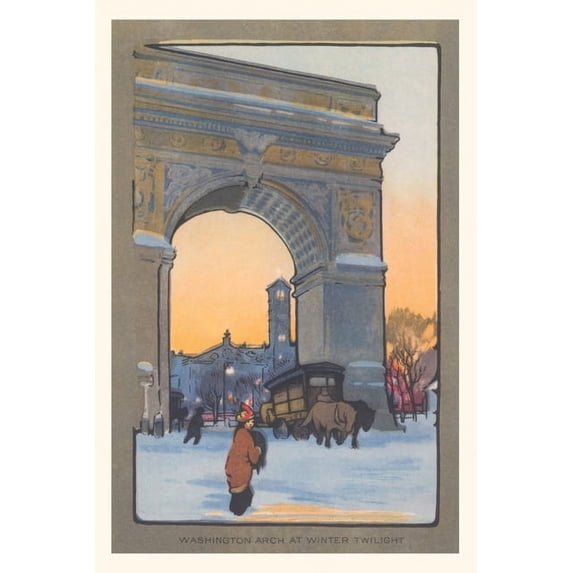 Pocket Sized - Found Image Press Journals: Vintage Journal Washington Arch at Winter Twilight (Paperback)