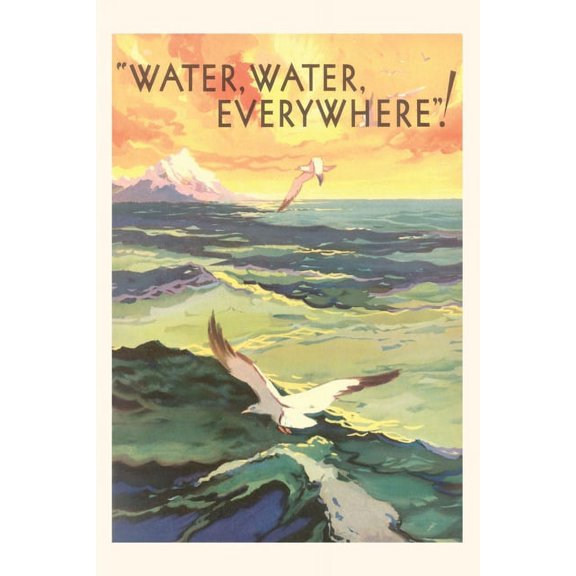 Pocket Sized - Found Image Press Journals: Vintage Journal Water Everywhere, Seagull over Waves (Paperback)