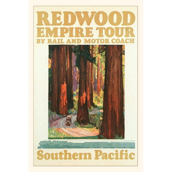 Pocket Sized - Found Image Press Journals: Vintage Journal the Redwood Empire Travel Poster (Paperback)