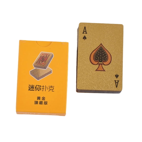 Pocket Sized Golden Plastic Playing Cards Waterproof Game Card for Outdoor Party Gathering Activities Easy to Use