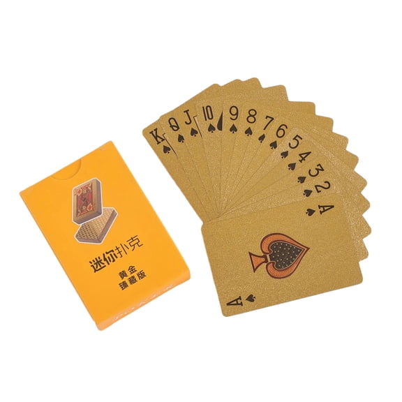 Pocket Sized Golden Plastic Playing Cards Waterproof Game Card for Outdoor Party Gathering Activities Easy to Use
