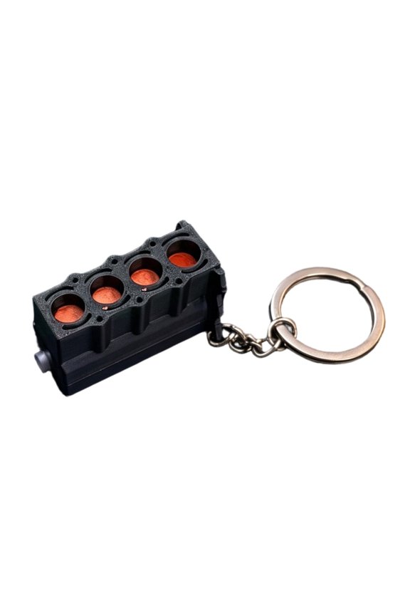 Pocket Sized Inline Four Cylinder Engine Keychain with Smooth Piston Action Mechanical Stress Reliever Keychain Toy