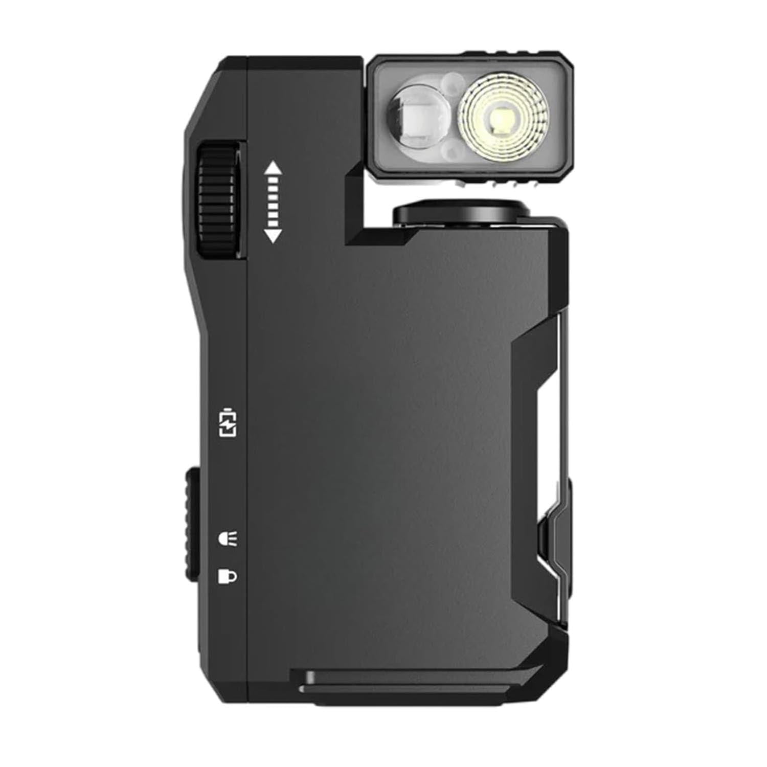 Pocket-Sized Led Light - 400 Lumens Magnetic Mini Flashlight, USB-C, Magnetic Clip, Great for Gear Bag, Rechargeable EDC Flashlight with 180° Rotation & Dual Light Black