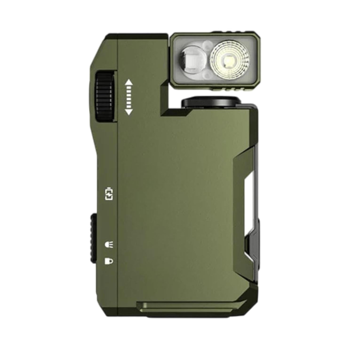 Pocket-Sized Led Light - 400 Lumens Magnetic Mini Flashlight, USB-C, Magnetic Clip, Great for Gear Bag, Rechargeable EDC Flashlight with 180° Rotation & Dual Light Green
