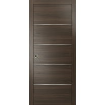 Pocket Sliding Brown Door 36 x 84 with Frame