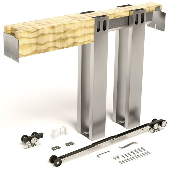 Villar Home Designs Heavy Duty Sliding Pocket Door Hardware KIT with Soft Close and Frame (36 Inch X 84 Inch)