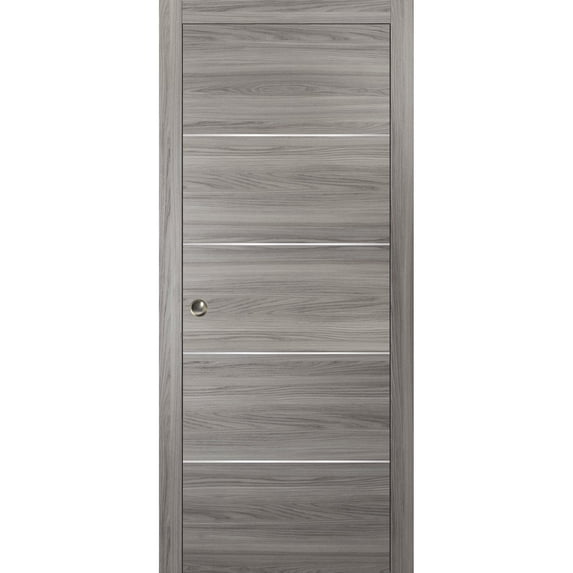 Pocket Sliding Grey Door 30 x 96 with Frame