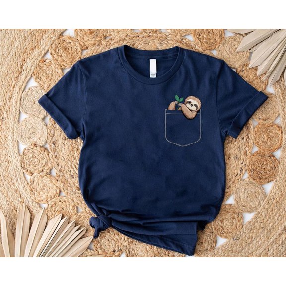 Pocket Sloth Shirt – Cute Animal Graphic Tee, Sloth Lover Gift T-Shirt, Adorable Faux Pocket Sloth Top for Women and Men TSHIRT All Size S-5XL