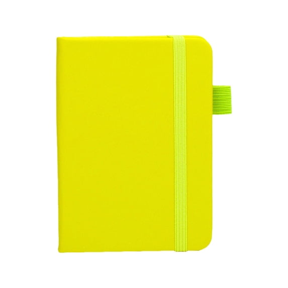 Pocket Small Notebooks, Mini Cute Memo Notepads Hardcover College Ruled Lined Journals with Pen Holder & Strap Design, 56Sheets/112Pages, A7 Size, for Home Office Planning, 1Pc(Yellow1,4.3x3.1")