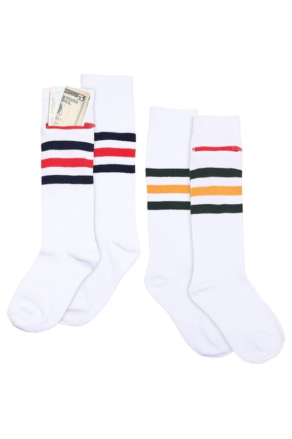 2 Pack Bundle White Sport Stripe (Small/Medium)