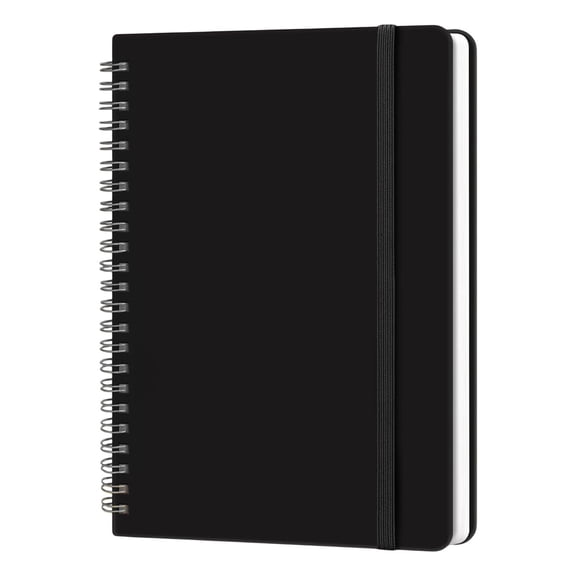 Pocket Spiral Notebook, Blank Notebooks, Small Notebooks for work, Journaling Notebooks with Strap, Cute Notebook for Women 70 Sheets, 6''x8'' Black