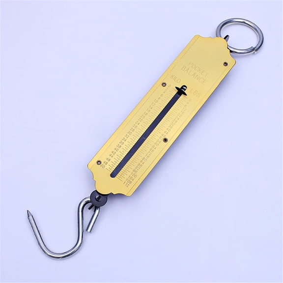 Pocket Spring Balance | max. 50 kg Fishing Scale with Hook Portable Mechanical Luggage Scale Weight Scale Auto-Off Function for Household, Shops, Luggage, Travel, Fishing, Outdoors