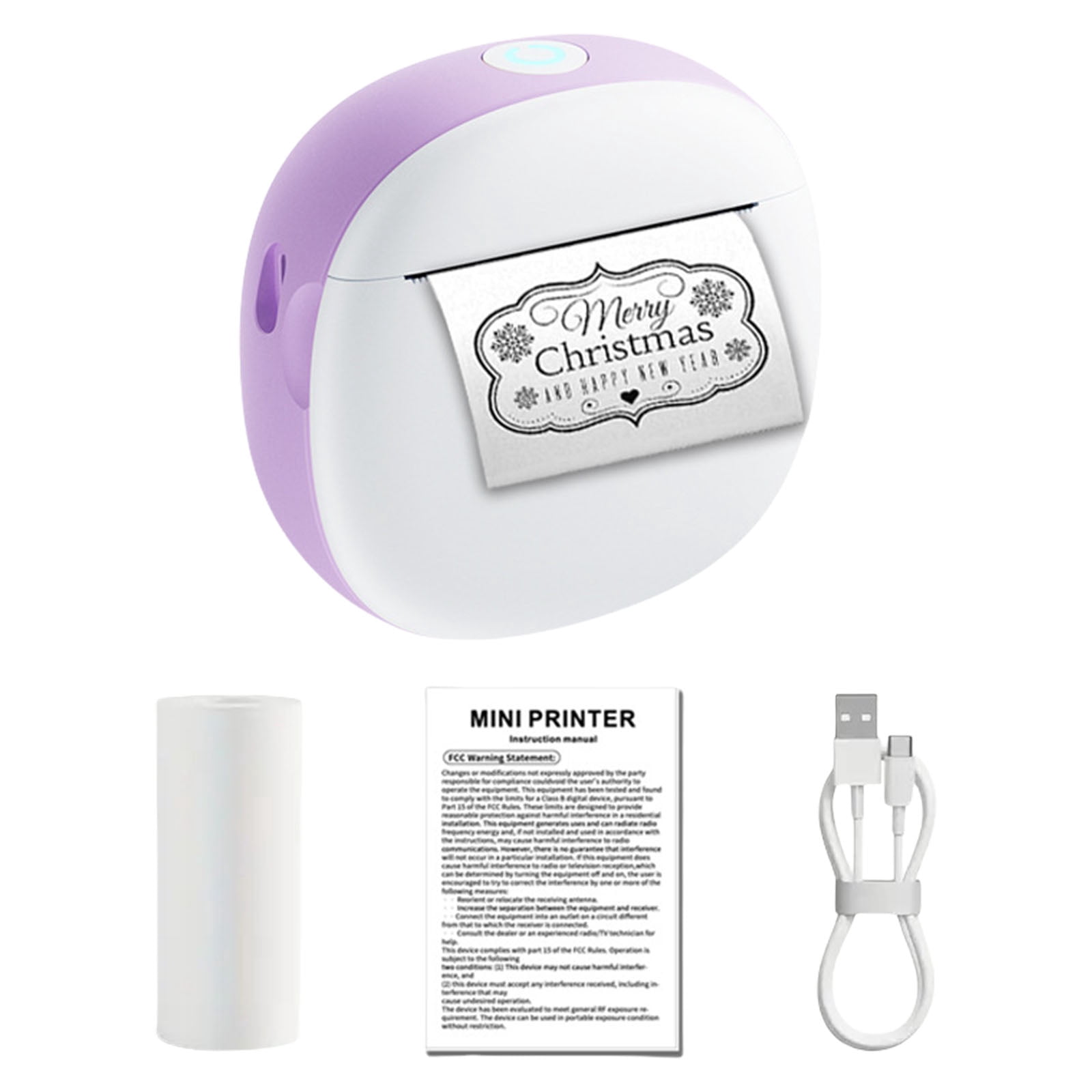 Pocket Sticker Printer Note Maker 1 Roll Paper Included Inkless Wireless Photo Maker for and School