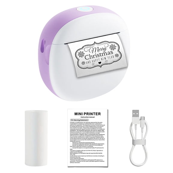 Pocket Sticker Printer Note Maker 1 Roll Paper Included Inkless Wireless Photo Maker for and School