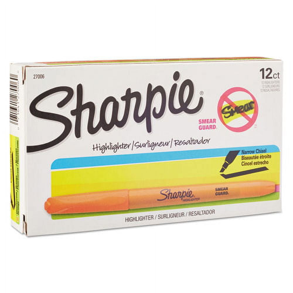 Pocket Style Highlighters, Fluorescent Orange Ink, Chisel Tip, Orange Barrel, Dozen Pocket Style Highlighters, Fluorescent Orange Ink, Chisel Tip, Orange Barrel, Dozen