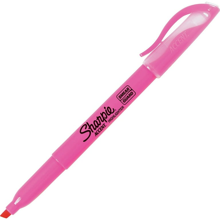 Pocket Style Highlighters, Fluorescent Pink Ink, Chisel Tip, Pink Barrel, Dozen Pocket Style Highlighters, Fluorescent Pink Ink, Chisel Tip, Pink Barrel, Dozen